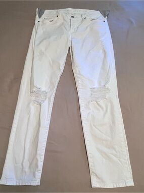 7 For All Mankind Josefina Boyfriend Skinny Maternity Distressed Jeans